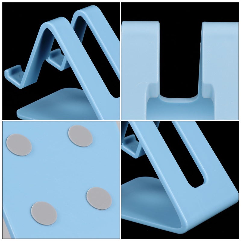 Blue Plastic Desktop Phone Stand Holder for Office Travel and Desk Tablet Bracket - Image 4