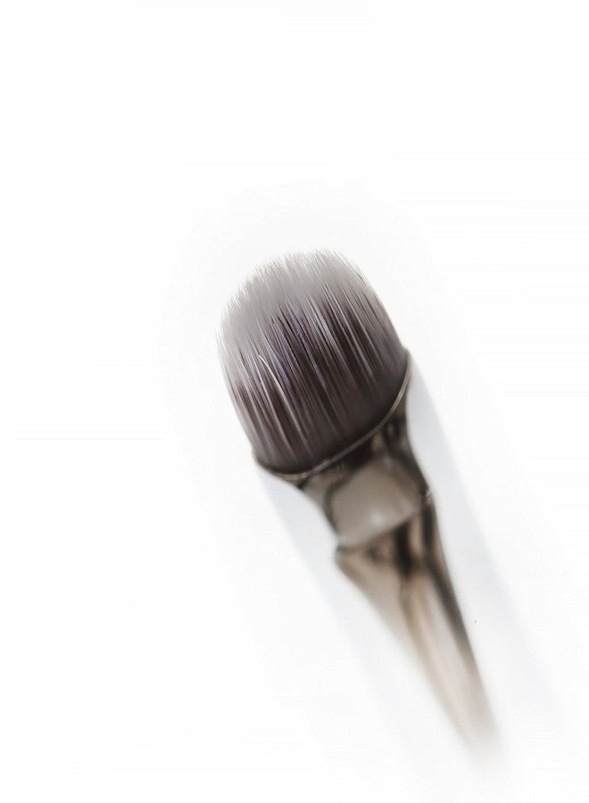 Nanshy Lip Brush with Lid - Lip Gloss & Lipstick Brush - Vegan & Cruelty-Free - Travel & Handbag Friendly - (Black Handle, Chrome Silver Cap) - Reusable (Black) - Image 2