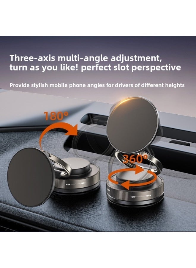 Vacuum Magnetic Car Phone Mount - 360° Rotating Foldable Dashboard Suction Cup Holder，Strong Magnetic Vacuum Suction Car Phone Holder Mount Universal for iPhone Android MagSafe Compatible Air Vent Dashboard Windshield - Image 4