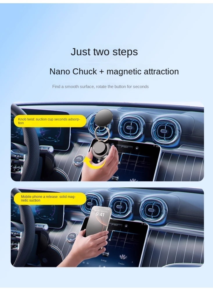 Vacuum Magnetic Car Phone Mount - 360° Rotating Foldable Dashboard Suction Cup Holder，Strong Magnetic Vacuum Suction Car Phone Holder Mount Universal for iPhone Android MagSafe Compatible Air Vent Dashboard Windshield - Image 5