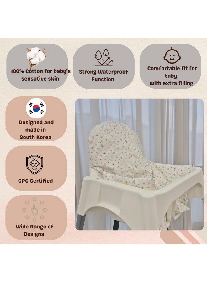 Gembebe Waterproof High Chair Cushion for IKEA High Chair, One Piece with Sitting Cushion, Easy-Clean, Super Comfort (Little Birdie) - Image 2