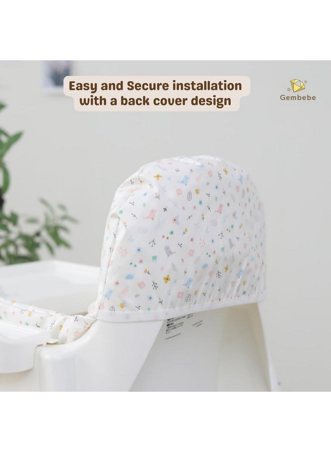 Gembebe Waterproof High Chair Cushion for IKEA High Chair, One Piece with Sitting Cushion, Easy-Clean, Super Comfort (Little Birdie) - Image 4