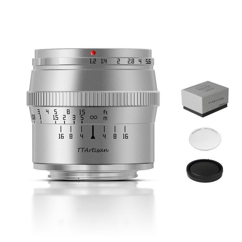 TTArtisan عدسة TTArtisan 50mm F1.2 APS-C بؤرة يدوية للكاميرات ذات تركيب Sony E مثل A5000 A5100 A6000 A6100 A6300 A6400 A6500 A6600 NEX-3 NEX-3N NEX-3R NEX-5T NEX-5R NEX-5 NEX-5N NEX-7 NEX-5C - Image 1