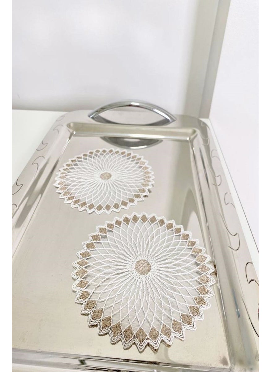 6 Pieces Sunshine Modern White & Mink Glitter Coasters & Cocktail Napkins - pzsku/Z588A75CA15E91287A469Z/45/_/1725895443/3165a9a1-36e2-483e-9760-b26b650bab6a