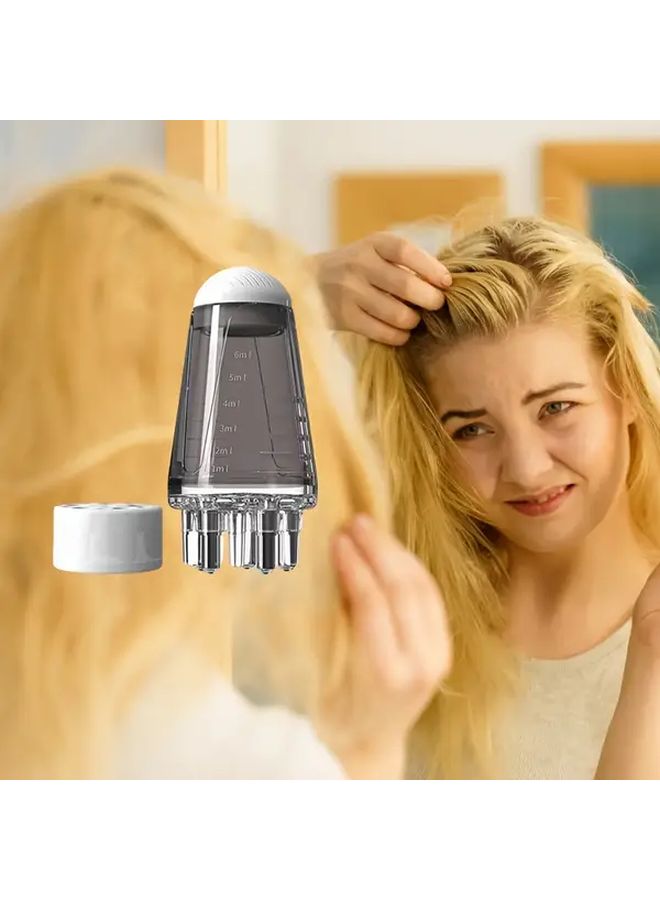 ماساج فروة الرأس الرمادي 2 قطعة أداة تدليك رأس محمولة مشط تطبيق الزيت - Image 3