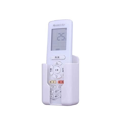 Xinally Pack of 2 Fashion Remote Control Holders Self Adhesive Wall Mount Air Conditioner Media Storage Racks Organizers (White) - Image 3