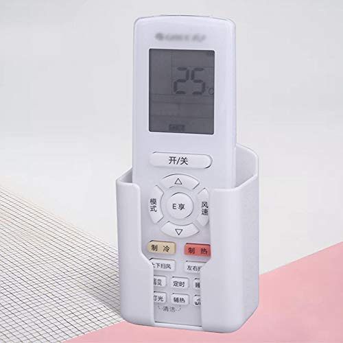 Xinally Pack of 2 Fashion Remote Control Holders Self Adhesive Wall Mount Air Conditioner Media Storage Racks Organizers (White) - Image 4