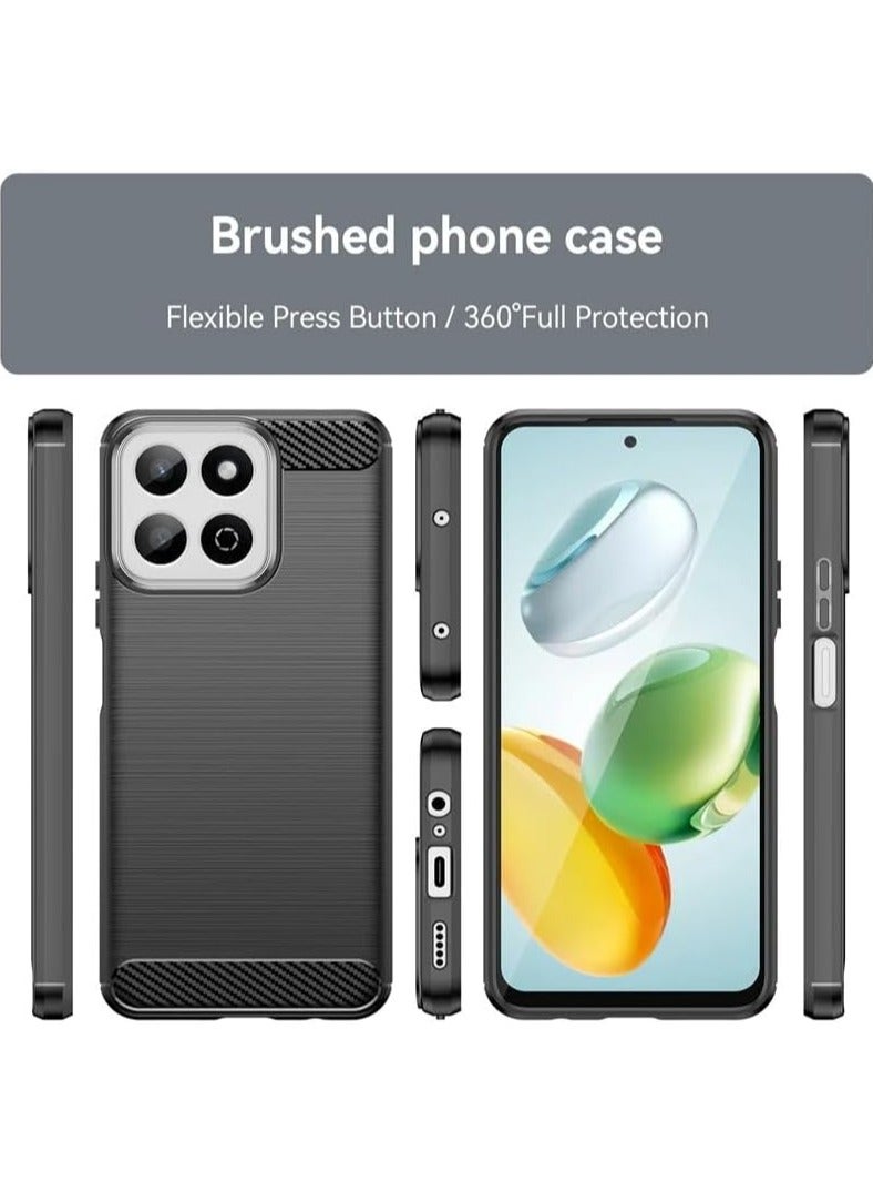 Case Compatible with Honor X7c Case Carbon Fiber Brushed TPU Shock-Absorption Silicone Anti-Scratch Shockproof Protective Cover - Image 3