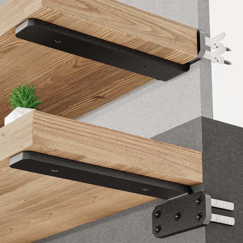 SKYSEN 12 Pack 10 Floating Shelf Bracket Shelves Brackets Wood Shelving Brackets Hardware Heavy Duty 4681012 inch Real Hidden Bracket Designtzj1012