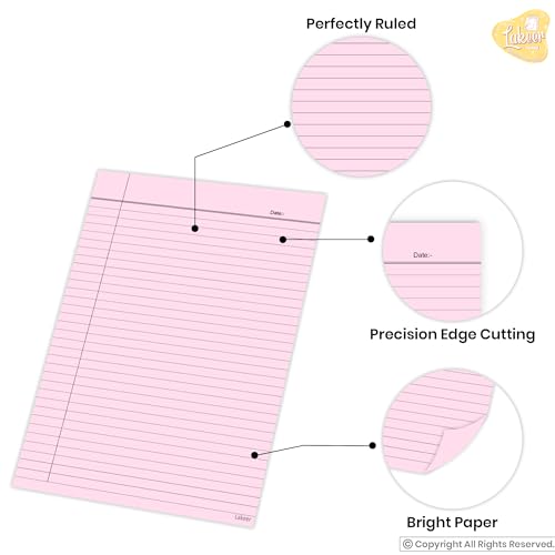 Lakeer A4 Size Ruled Paper, Single Side Ruled, 5 Pastel Colours, 180 GSM, Pack of 50 Sheets, Ideal for Projects, Assignments, Practicals, and Homework - Image 4
