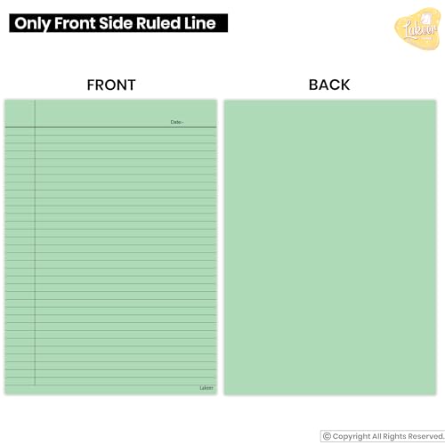 Lakeer A4 Size Ruled Paper, Single Side Ruled, 5 Pastel Colours, 180 GSM, Pack of 50 Sheets, Ideal for Projects, Assignments, Practicals, and Homework - Image 3