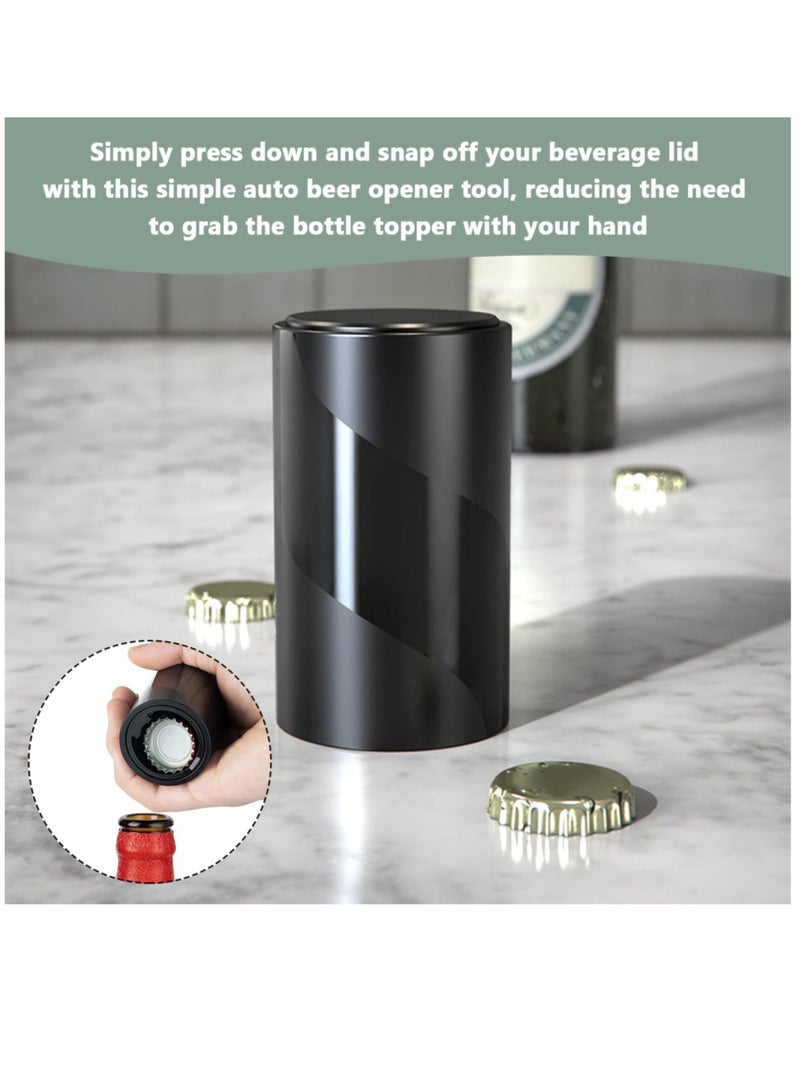 SOLARAE Magnetic Bottle Opener, Automatic Push Down Bottle Opener For Effortless Open A Bottle Cap Beer Wine Liquor Cola Soda For Living Room Kitchen Bar Party Beer Lovers Bars And Families, 1 Pcs - Image 4