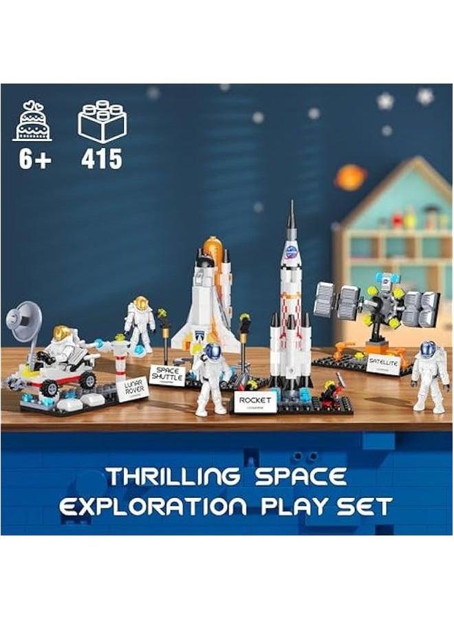 Interstellar Space Exploration Shuttle Toys for 6, 7, 8, 9, 10+ Year Old Kids Girls Boys, STEM Projects Rocket Spaceship Building Toy Kit with 4 Astronauts, Creative Play Birthday Gifts, 415 PC - Image 1