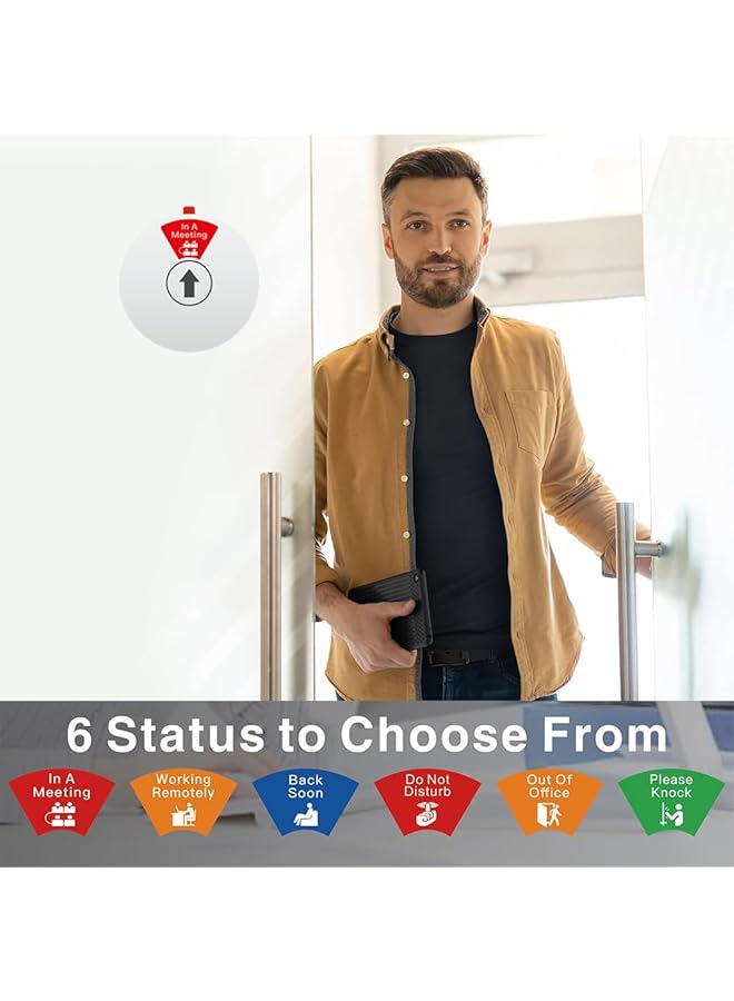 إيروريكس لافتة الخصوصية للمكتب، لافتة الباب المغناطيسية، عدم الإزعاج، يرجى الخروج من المكتب في اجتماع، العودة قريبًا للعمل عن بُعد لغرفة الاجتماعات، أي غرفة تحتاج إلى الخصوصية، باللون الأسود - Image 4