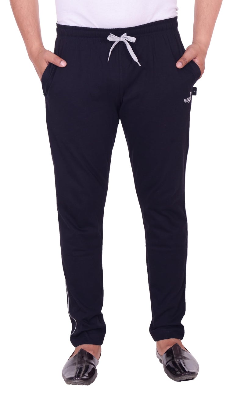 VEGO Men's Regular Fit Cotton Mid Rise Trackpants (VEGO-111-NAVY-XXL_NAVY Blue_2XL) - Image 1