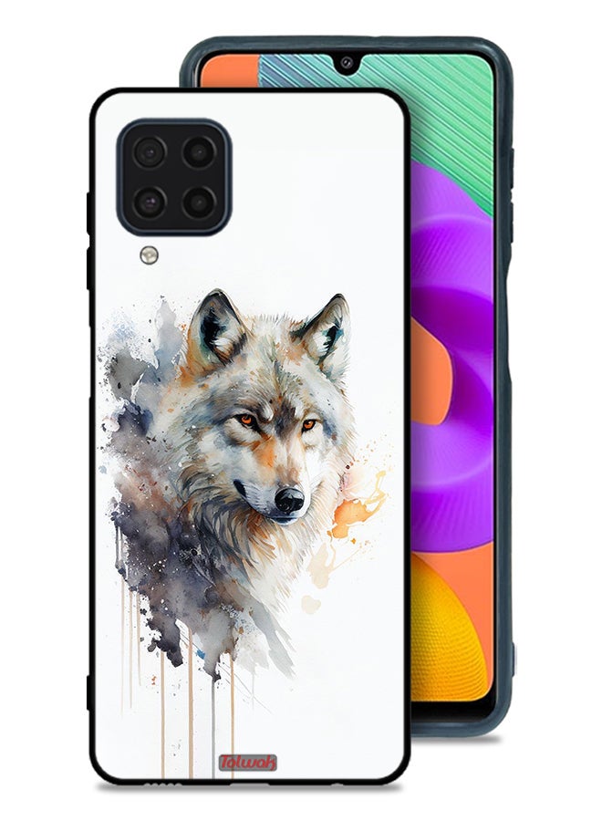 Tolwak Samsung Galaxy F22 Protective Case Cover Wolf Abstract Art - Image 1