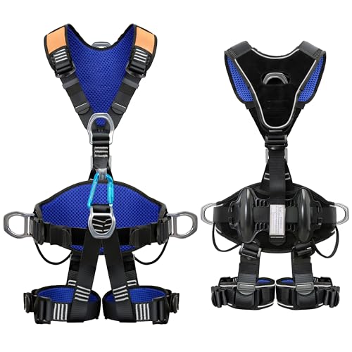 DIJJIG Fall Protection Full Body Safety Harness 5pt Roofing harnesses Aluminum ORings 8Thick Back Support Belt Construction With Reflective Strips OSHAANSI Compliant - Image 1