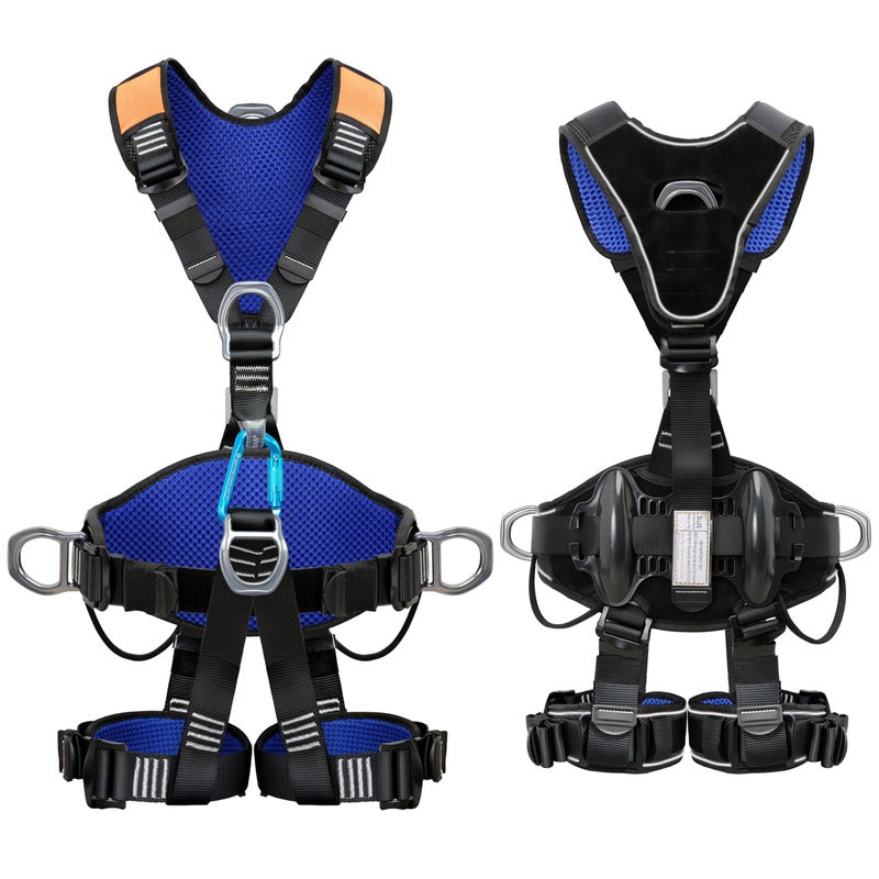 DIJJIG Fall Protection Full Body Safety Harness 5pt Roofing harnesses Aluminum ORings 8Thick Back Support Belt Construction With Reflective Strips OSHAANSI Compliant - Image 2