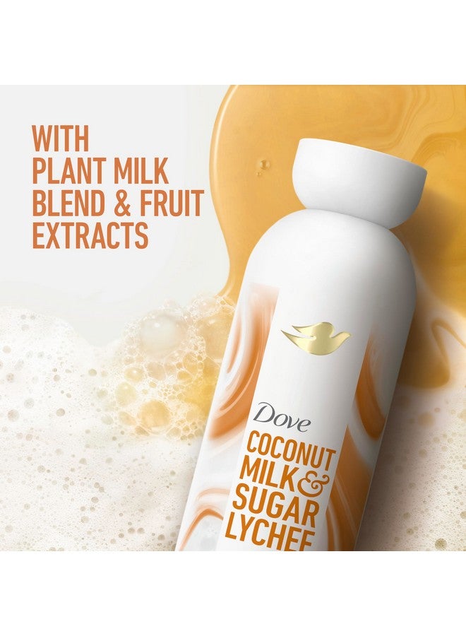 دوف غسول الجسم دوف بحليب النبات المنظف بجوز الهند والليتشي لترطيب البشرة، منظف لطيف، خالٍ من الكبريتات والبارابين، قابل للتحلل البيولوجي بنسبة 98%، 17.5 أونصة سائلة - Image 2