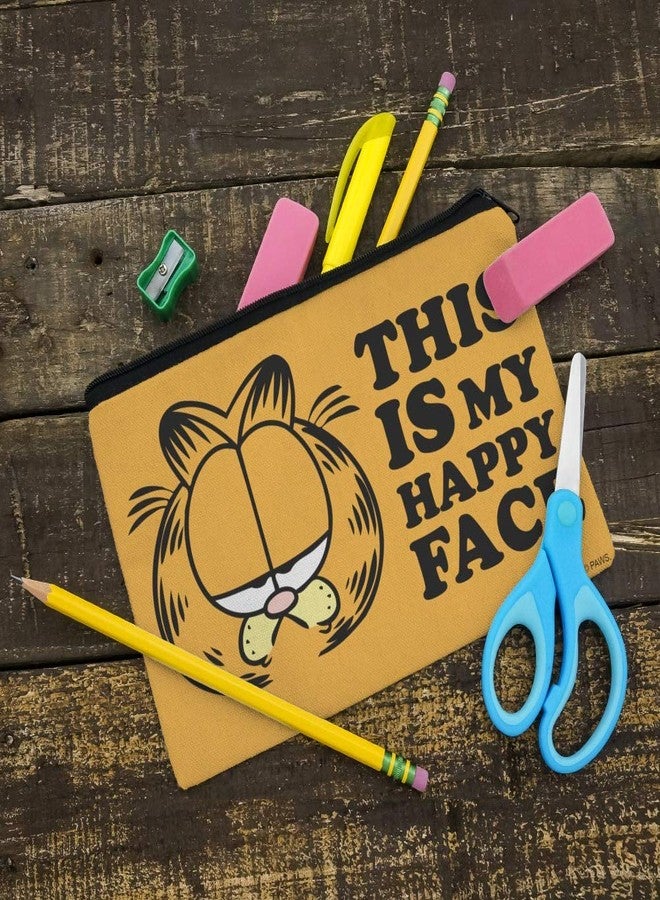 GRAPHICS & MORE Garfield This IS My Happy Face Pencil Pen Organizer Zipper Pouch Case - Image 2