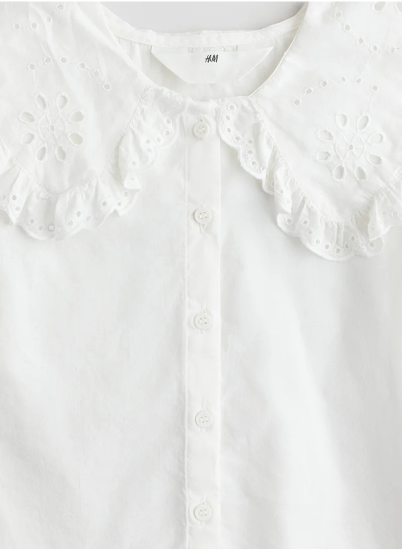 اتش اند ام Collared Cotton Blouse