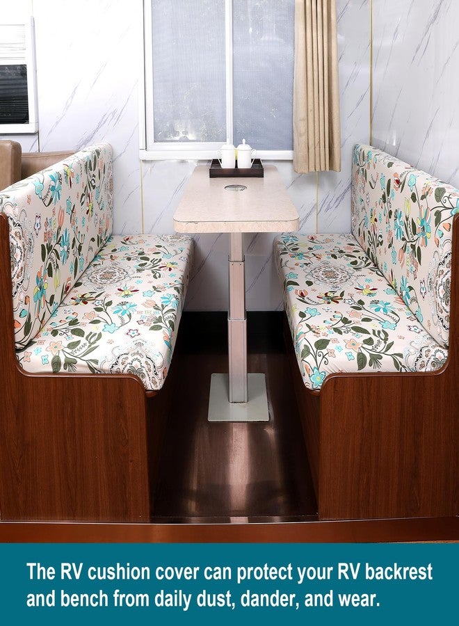 KRFOONN RV Dinette Cushion Covers Stretch Camper Cushions Cover Replacement Couch Cushion Slipcovers Washable Loveseat Slipcovers for Travel Trailer Couch (2 Backrest Cover & 2 Bench Cover, 14) - Image 5