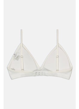 GILLY HICKS Women Ribbed Lightly Padded Bra, White  - Image 2