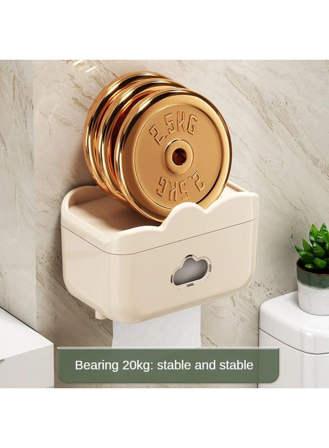 حامل علبة المناديل بلون أزرق الطاووس المثبت على الحائط والمقاوم للماء مع رف تخزين بدون حفر - Image 4