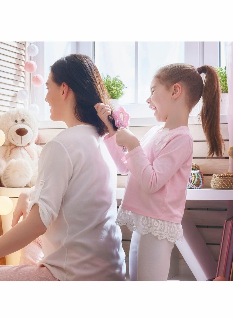 Excefore Girls Hair Brush Set, Toddler Hair Brush, Cartoon Unicorn Sequin Airbag Comb, Tangle Tamer Hair Brush Set Suitable for Curly Straight Long and Short Hair of Children and Girls 2 Pack - Image 5