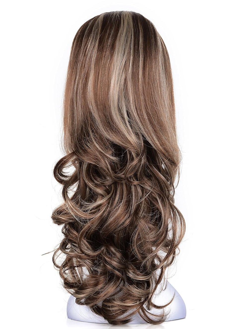 OneDor OneDor 23" Curly Hair Women Ladies 3/4 Half Wig Premium Japanese Synthetic fibers Wigs with Secured Mesh Head Cap (R1224B) 