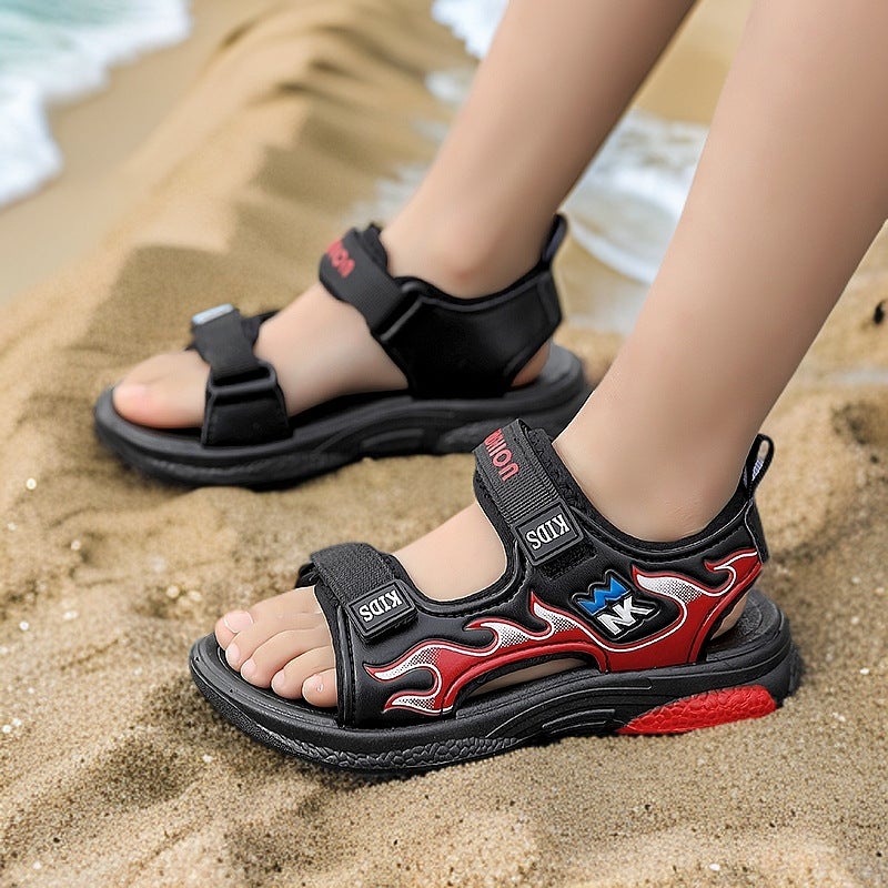 New Kidsren'S Kidsren'S Shoes 6-12 Years Old 2025 Summer Breathable Sandals Lightweight Fashionable Boys Outdoor Beach Shoes - Image 5