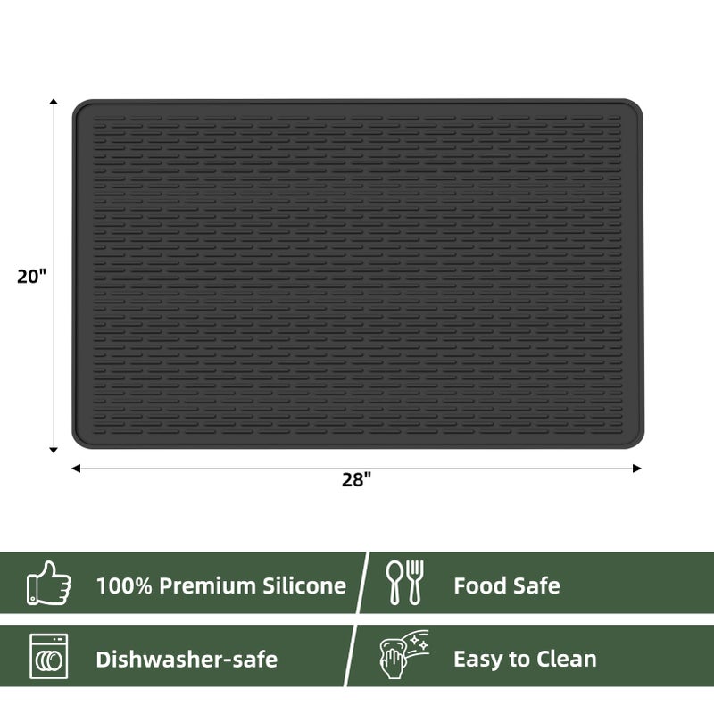 LONGKING Stove Top Cover for Electric Stove - Silicone Stove Mat for Glass Top Stove, Glass Cooktop Protector, Dish Drying Mats For Kitchen, Range Covers for Electric Stove (Black, 28 x 20) - Image 4