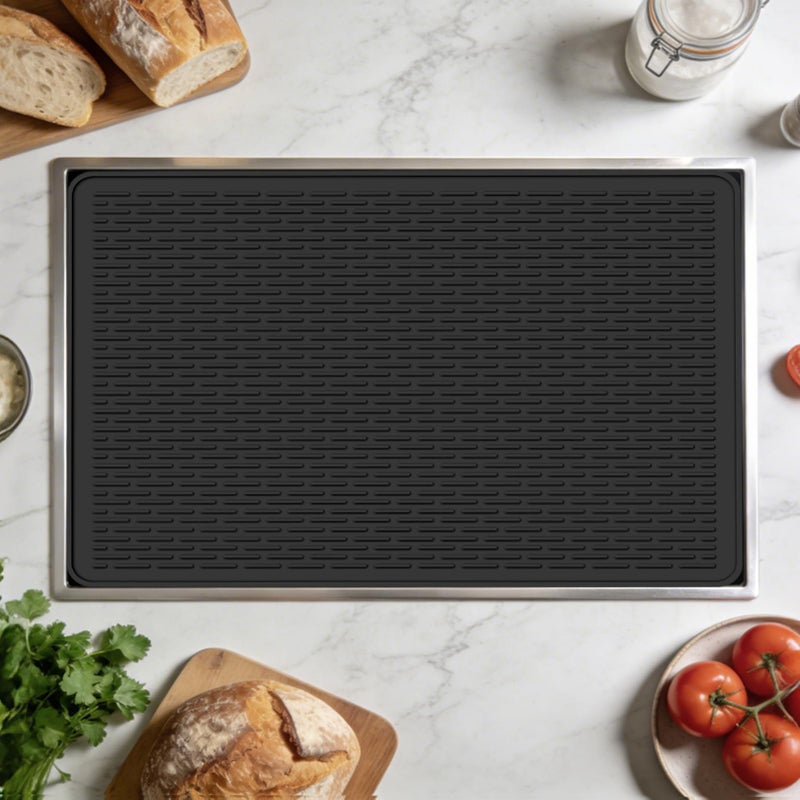 LONGKING Stove Top Cover for Electric Stove - Silicone Stove Mat for Glass Top Stove, Glass Cooktop Protector, Dish Drying Mats For Kitchen, Range Covers for Electric Stove (Black, 28 x 20) - Image 2