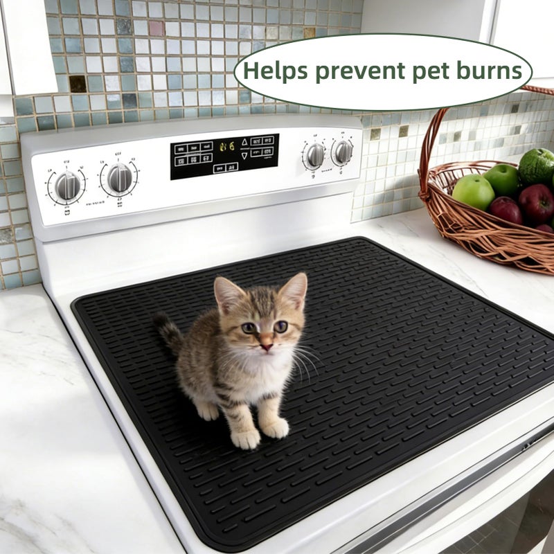LONGKING Stove Top Cover for Electric Stove - Silicone Stove Mat for Glass Top Stove, Glass Cooktop Protector, Dish Drying Mats For Kitchen, Range Covers for Electric Stove (Black, 28 x 20) - Image 5