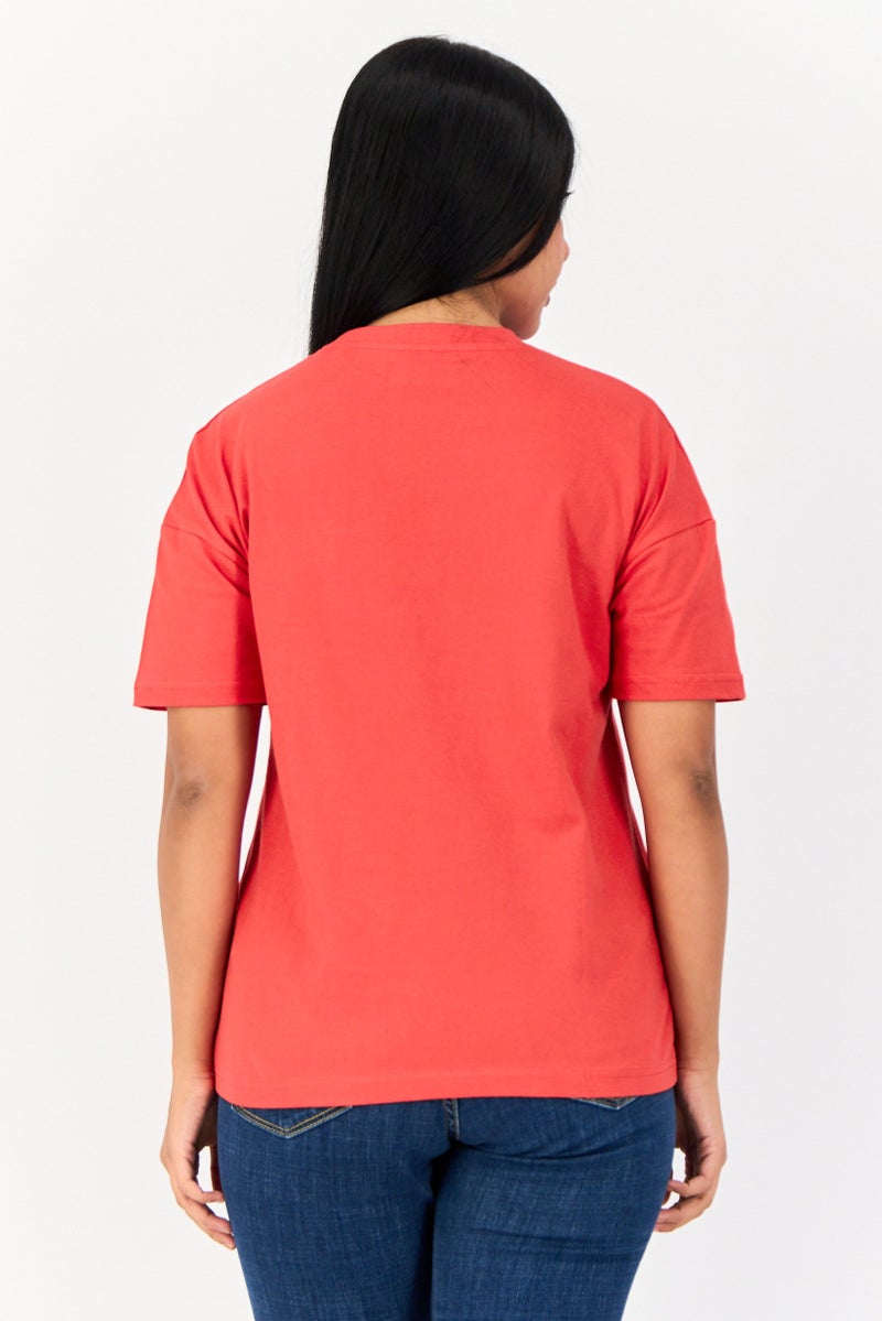 Harry Potter Women Crew Neck Short Sleeves Graphic Print T-Shirt, Red - Image 2