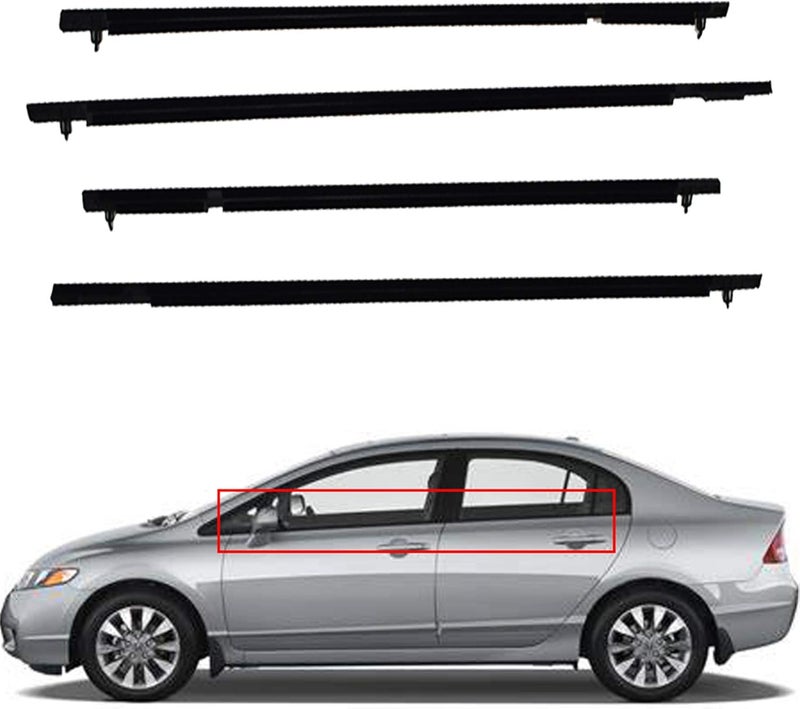 munirater Car Outside Window Moulding Weatherstrip Seal Belt Replacement for 2006-2011 Honda Civic - Image 1