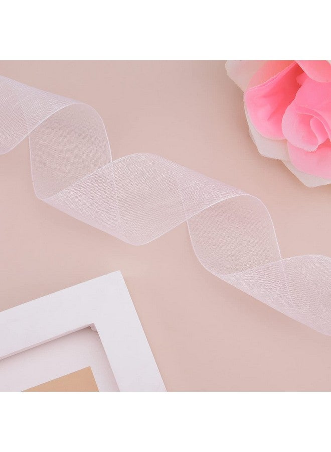 Hapeper 11/2 Inch Sheer Organza Ribbon For Gift Wrapping Party Decoration 50 Yards/Roll (White) - Image 4