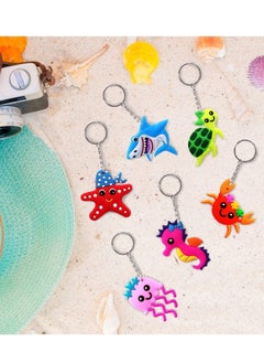 Y&D 24pcs Cartoon Keychains, PVC Sea World Party Decoration Pendant, Animal Keychains for Undersea Supplies, Kids Bag Fillers, School Carnival Rewards, Decorative Key Zipper  - Image 5