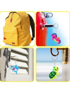 Y&D 24pcs Cartoon Keychains, PVC Sea World Party Decoration Pendant, Animal Keychains for Undersea Supplies, Kids Bag Fillers, School Carnival Rewards, Decorative Key Zipper  - Image 2