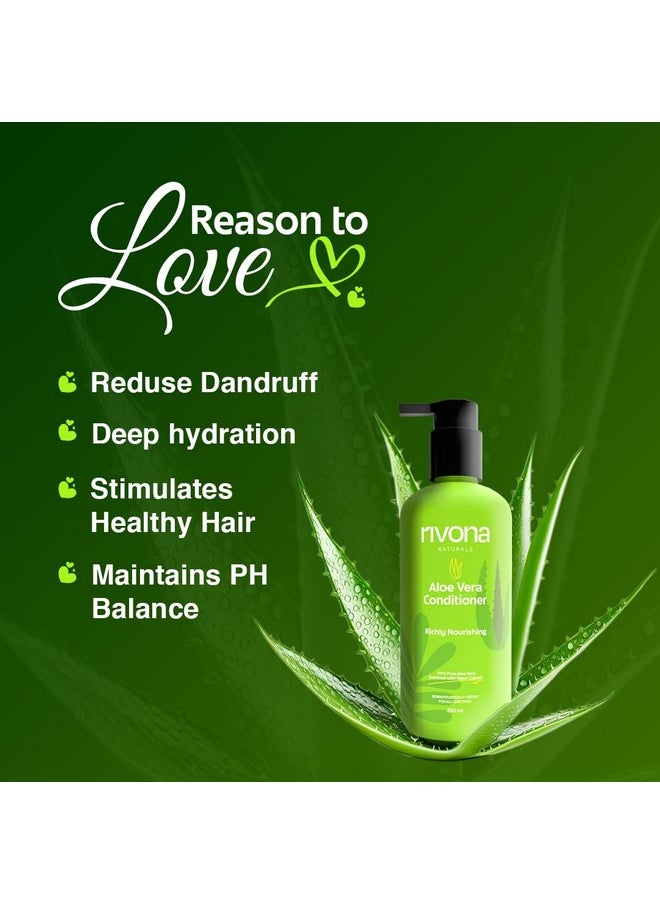 RIVONA NATURALS - Aloe Vera Conditioner | + Neem |Anti Frizz And Smoothening | For Men & Women | All Hair Types | 250 Ml, 1 Count - Image 1
