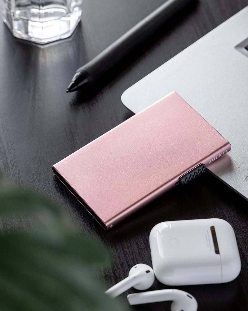 VULKIT Minimalist Credit Card Holder Pop Up Cards RFID Protection Slim Metal Wallet - Image 5