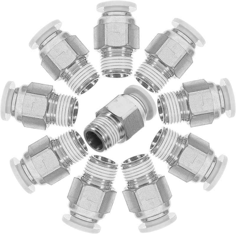 10pcs 6mm Push-to-connect Air Fittings 1/8" Npt Pneumatic Hose Quick Connectors for 3d Printer Tubing Assembly - Image 1