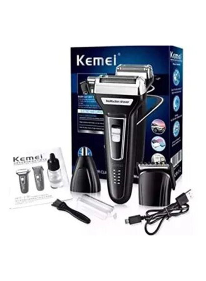 Kemei 3-In-1 Portable Electric Shaver Black/Silver - Image 5