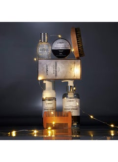 LOVERY Valentines Gifts For Men Bath And Body Grooming Self Care Baskets Rosemary Peppermint Birthday Gifts For Dad Husband Him Boyfriend Spa Basket With Pheromone Perfume Foam Soap Beard Brush & More  - Image 2