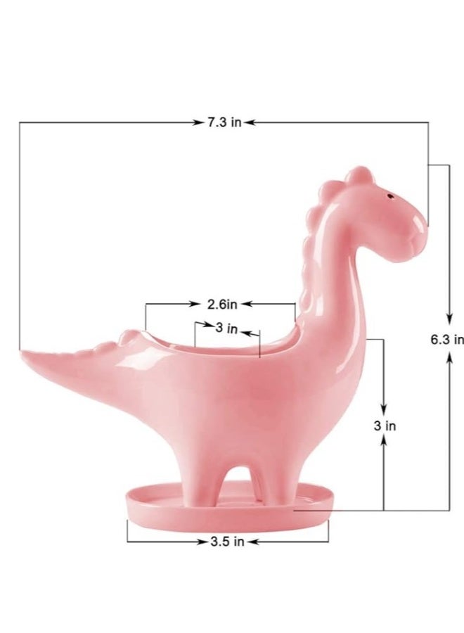 وعاء زراعة نحاسي بشكل ديناصور مع صينية تصريف، وعاء متعدد الاستخدامات لنباتات البونساي، وعاء زهور إبداعي لنباتات الصبار مع فتحة تصريف - لتزيين المنزل والمكتب والحديقة - Image 3