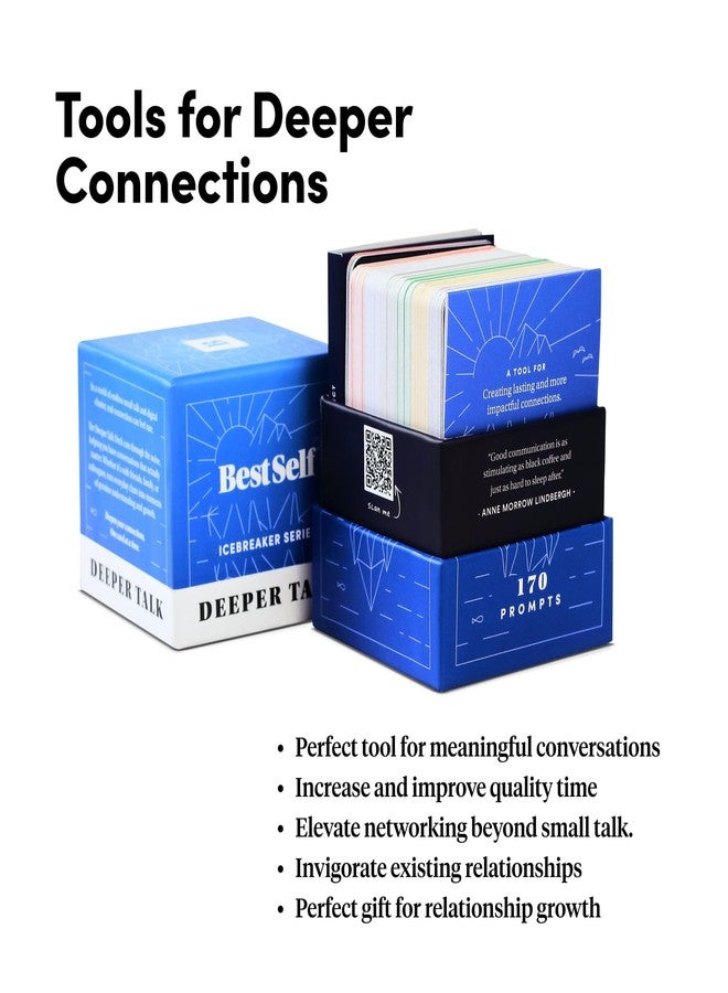 BestSelf Co. BestSelf Icebreaker Deeper Talk Deck - Conversation Starter Card Pack to Deepen Friendships with 170 Prompts to Create Real Conversations for Friends, Coworkers, Family, Dates - Image 3