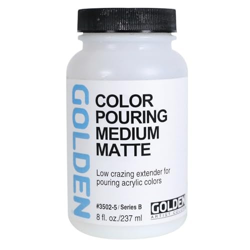 Golden Color Pouring Medium Matte by GOLDEN 8 fl oz Jar Professional Acrylic Medium SemiTransparent - Image 1
