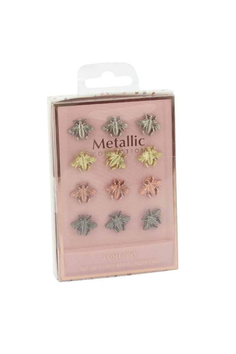 Metallic Pushpins Metal Assorted Color