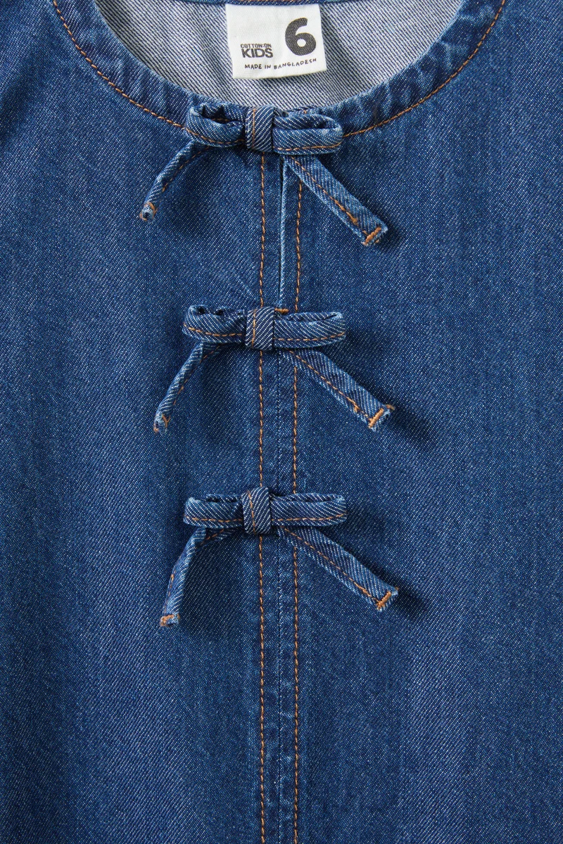 Cotton On Betty Bow Front Denim Dress