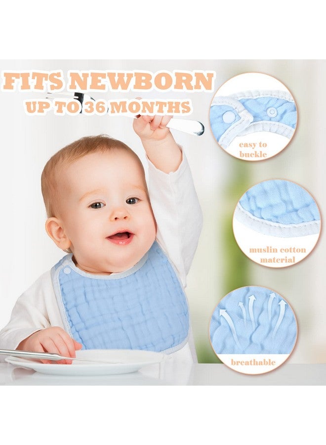 Loopeer Loopeer 10 Pcs Snap Muslin Bibs soft Baby Bibs for Boy Girl Infants Newborns for Teething Drooling(Colorful)  - Image 2